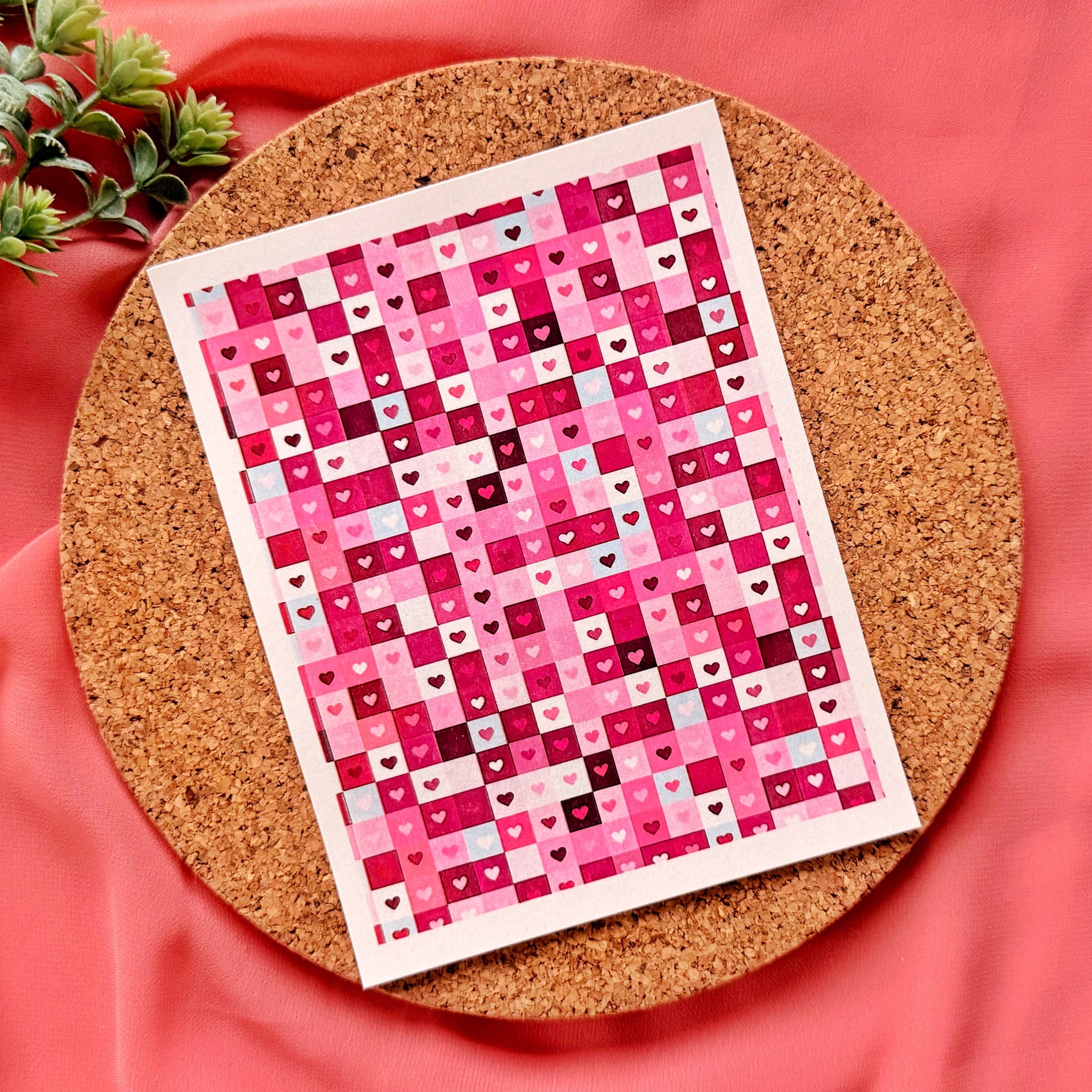 Checkered Hearts Polymer Clay Transfer Sheet – Water Soluble Design