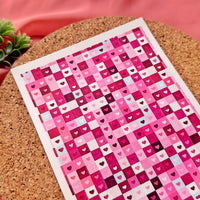 Checkered Hearts Polymer Clay Transfer Sheet – Water Soluble Design