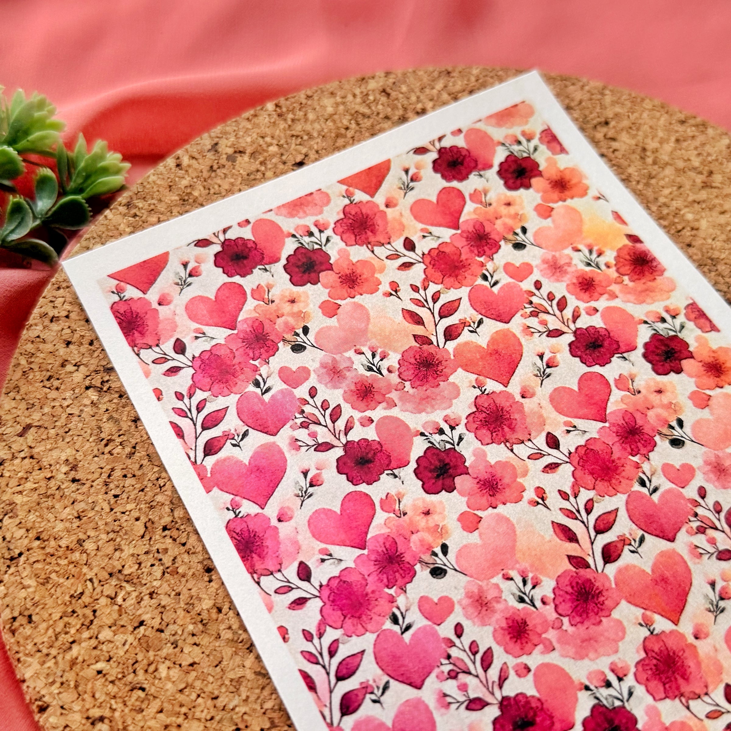 Heart Bouquets Polymer Clay Transfer Sheet – Water Soluble Design