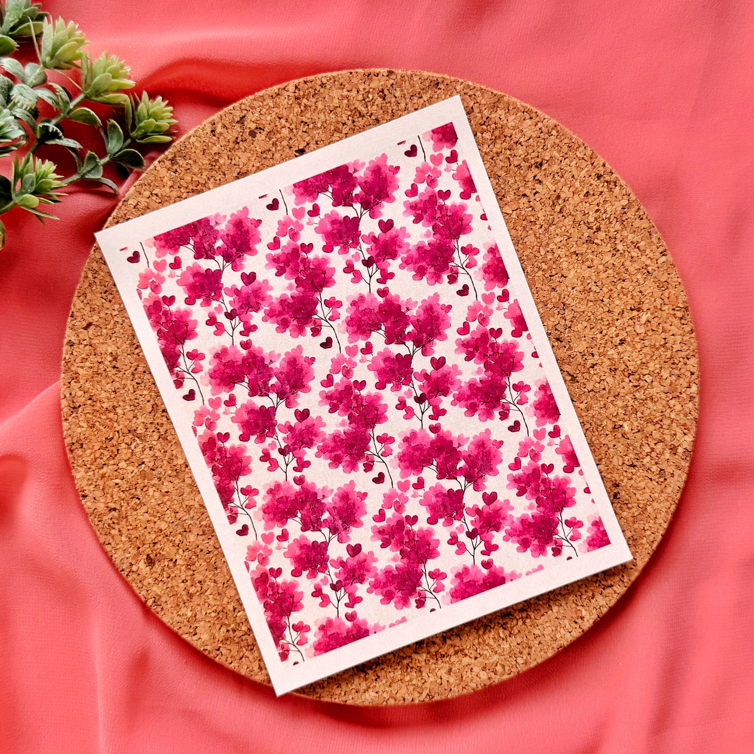 Heart Blossoms Polymer Clay Transfer Sheet – Water Soluble Design