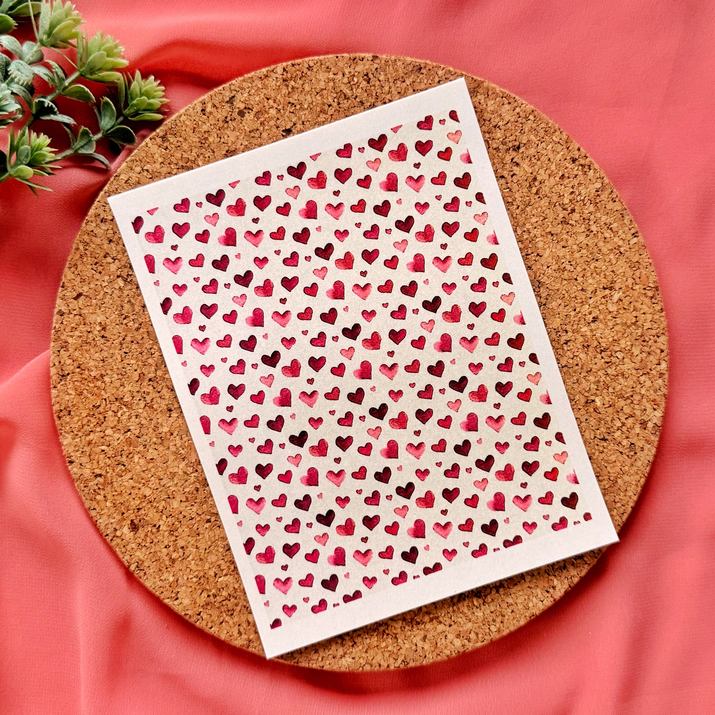 Watercolor Hearts Polymer Clay Transfer Sheet – Water Soluble Design