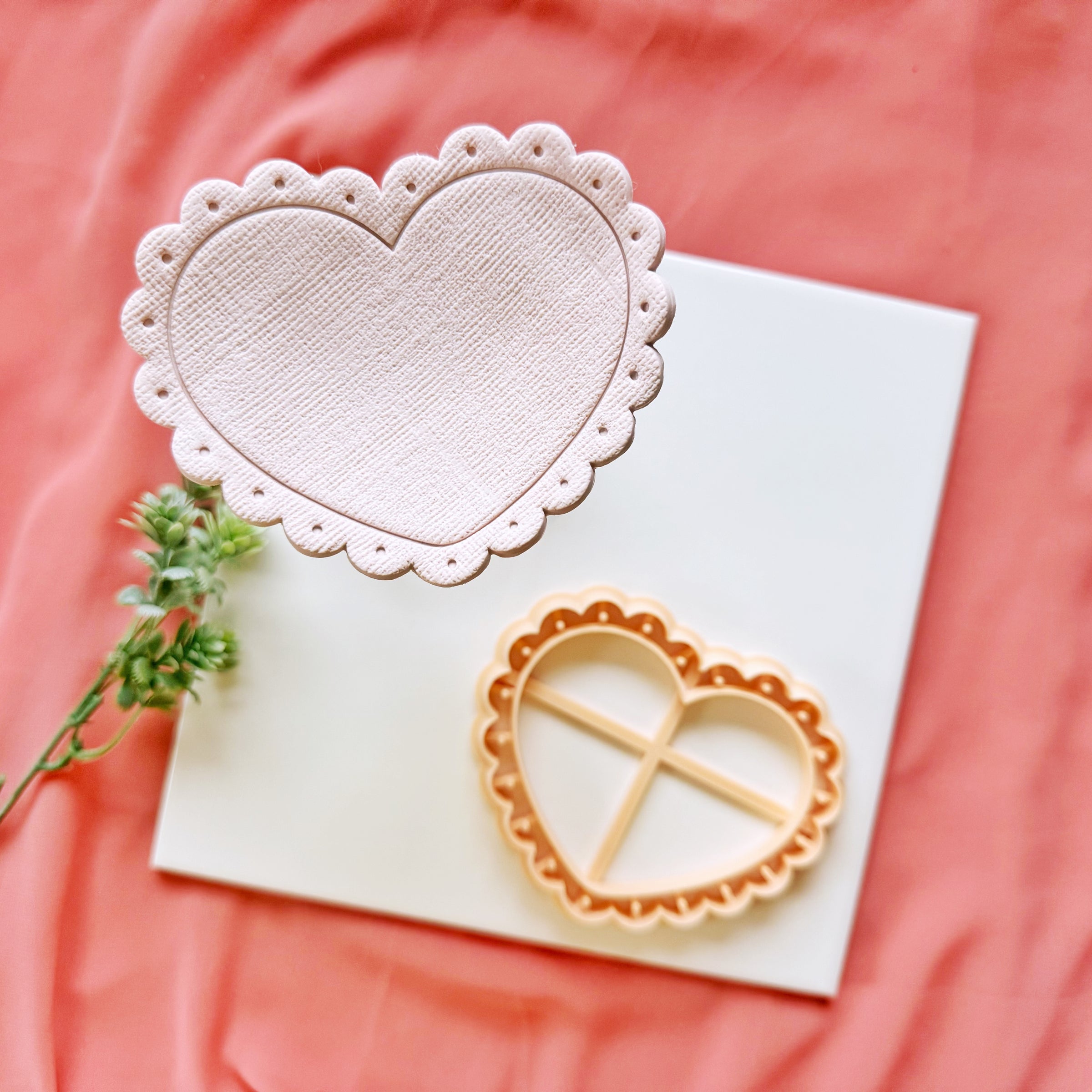 Scalloped Coquette Heart Trinket Dish Clay Cutter – Polymer Clay Dish Cutter