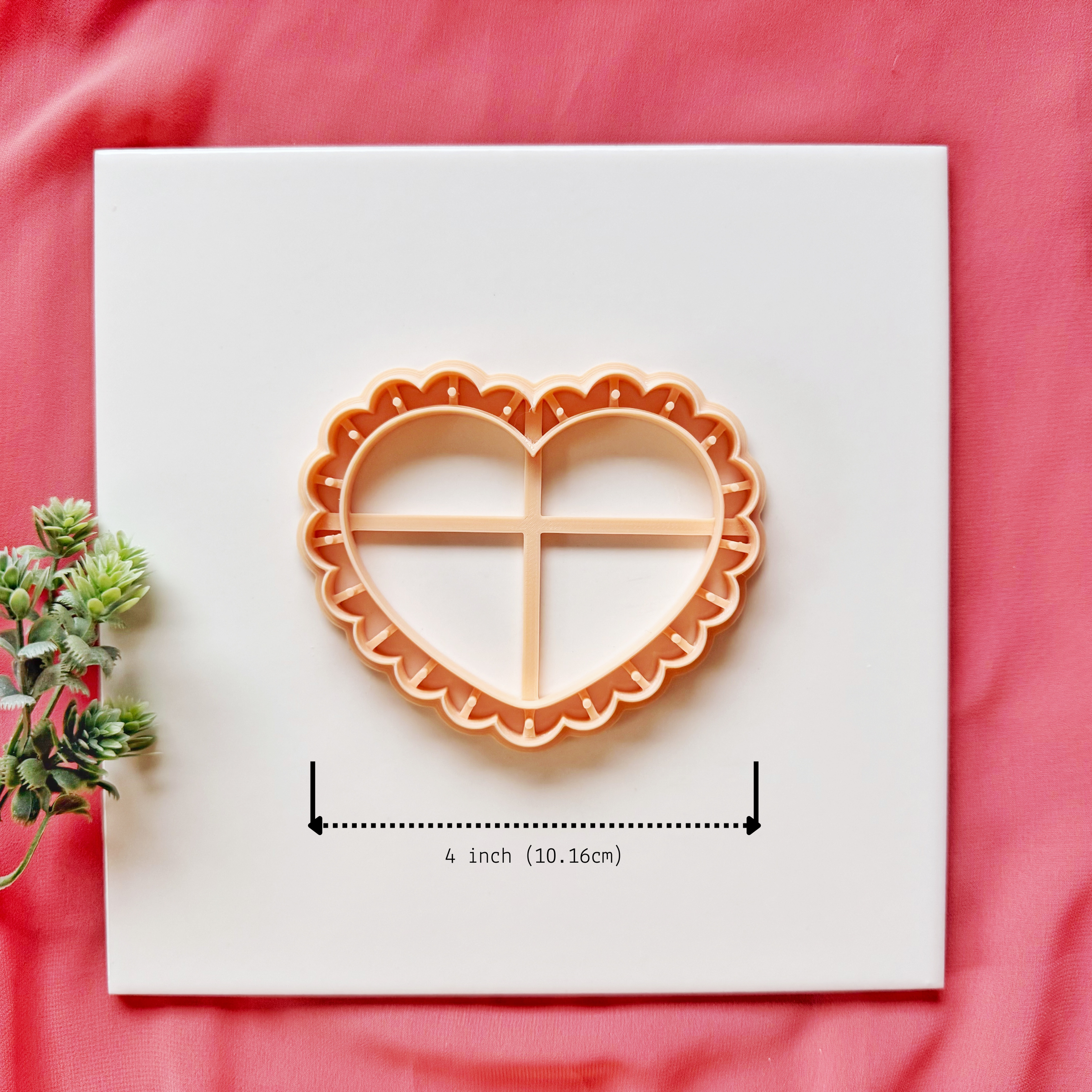 Scalloped Coquette Heart Trinket Dish Clay Cutter – Polymer Clay Dish Cutter