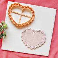 Scalloped Coquette Heart Trinket Dish Clay Cutter – Polymer Clay Dish Cutter
