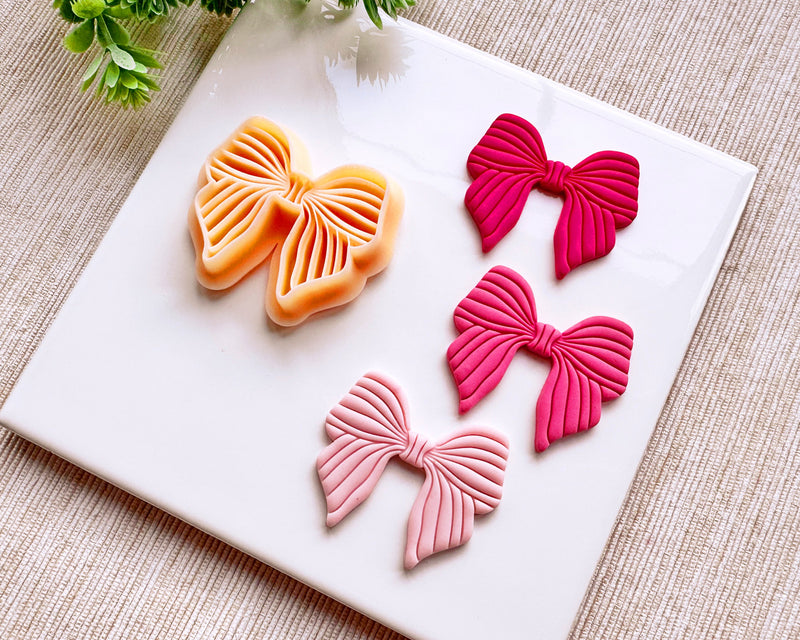 Striped Bow Clay Cutter for Polymer Clay | Valentine's Day 2025 Collection