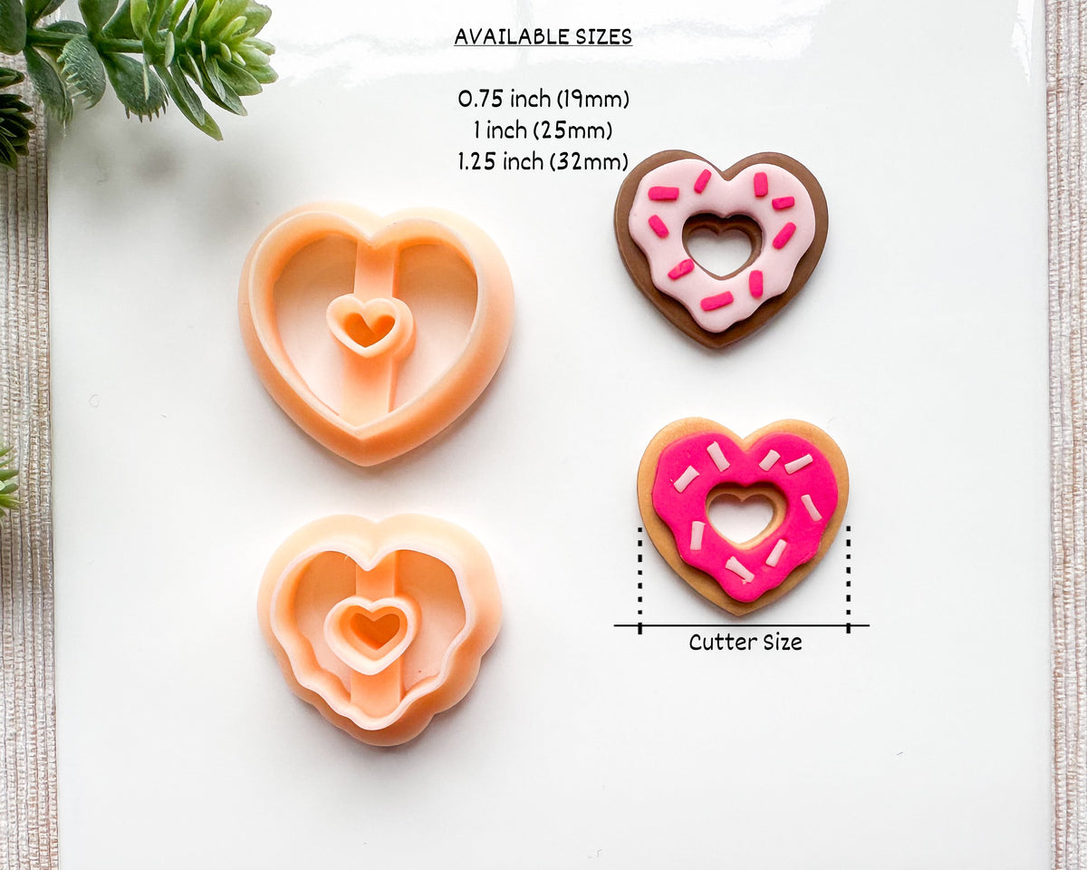 Heart Shaped Donut Clay Cutter Set for Polymer Clay | Valentine's Day 2025 Collection