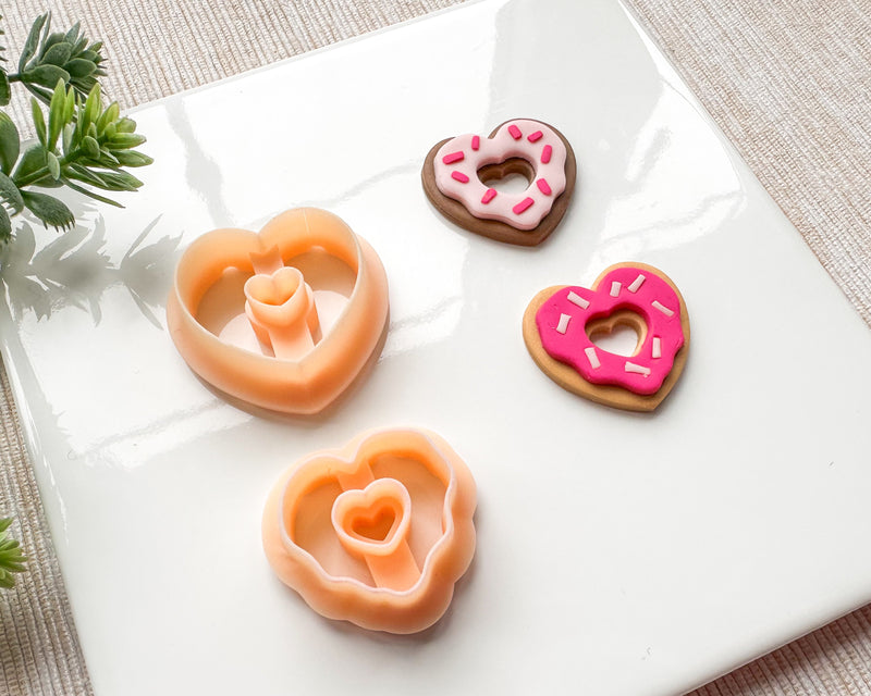 Heart Shaped Donut Clay Cutter Set for Polymer Clay | Valentine's Day 2025 Collection