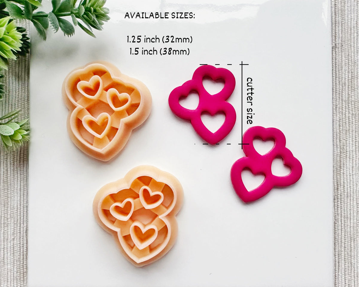 Cutout Heart Trio Clay Cutter Set for Polymer Clay | Valentine's Day 2025 Collection