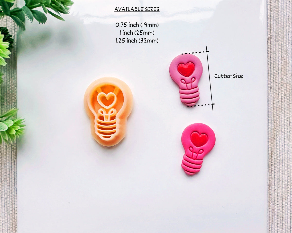 Love Light Bulb Clay Cutter for Polymer Clay | Valentine's Day 2025 Collection