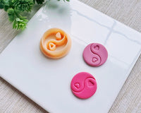 Yin Yang Heart Clay Cutter for Polymer Clay | Valentine's Day 2025 Collection