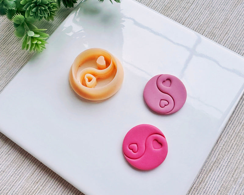 Yin Yang Heart Clay Cutter for Polymer Clay | Valentine's Day 2025 Collection