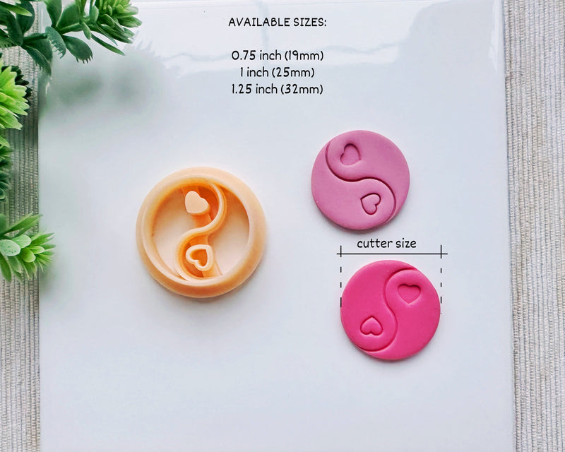 Yin Yang Heart Clay Cutter for Polymer Clay | Valentine's Day 2025 Collection