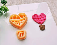 Heart Hot Air Balloon Clay Cutter for Polymer Clay | Valentine's Day 2025 Collection