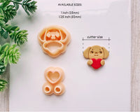 Puppy Holding Heart Clay Cutter Set for Polymer Clay | Valentine's Day 2025 Collection