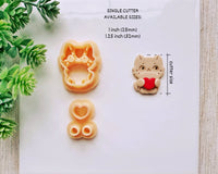 Cat Holding Heart Clay Cutter Set for Polymer Clay | Valentine's Day 2025 Collection