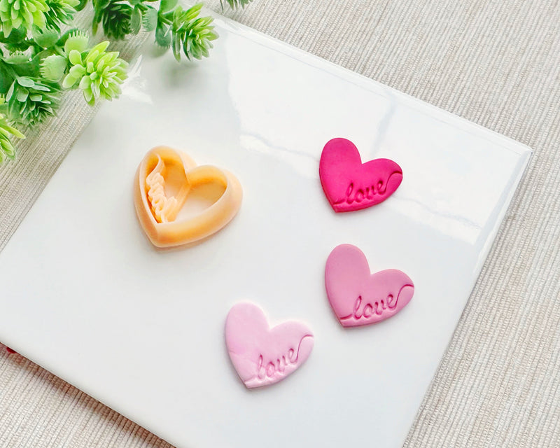 Cursive Love Heart Clay Cutter for Polymer Clay | Valentine's Day 2025 Collection