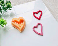 Cutout Lined Heart Clay Cutter for Polymer Clay | Valentine's Day 2025 Collection