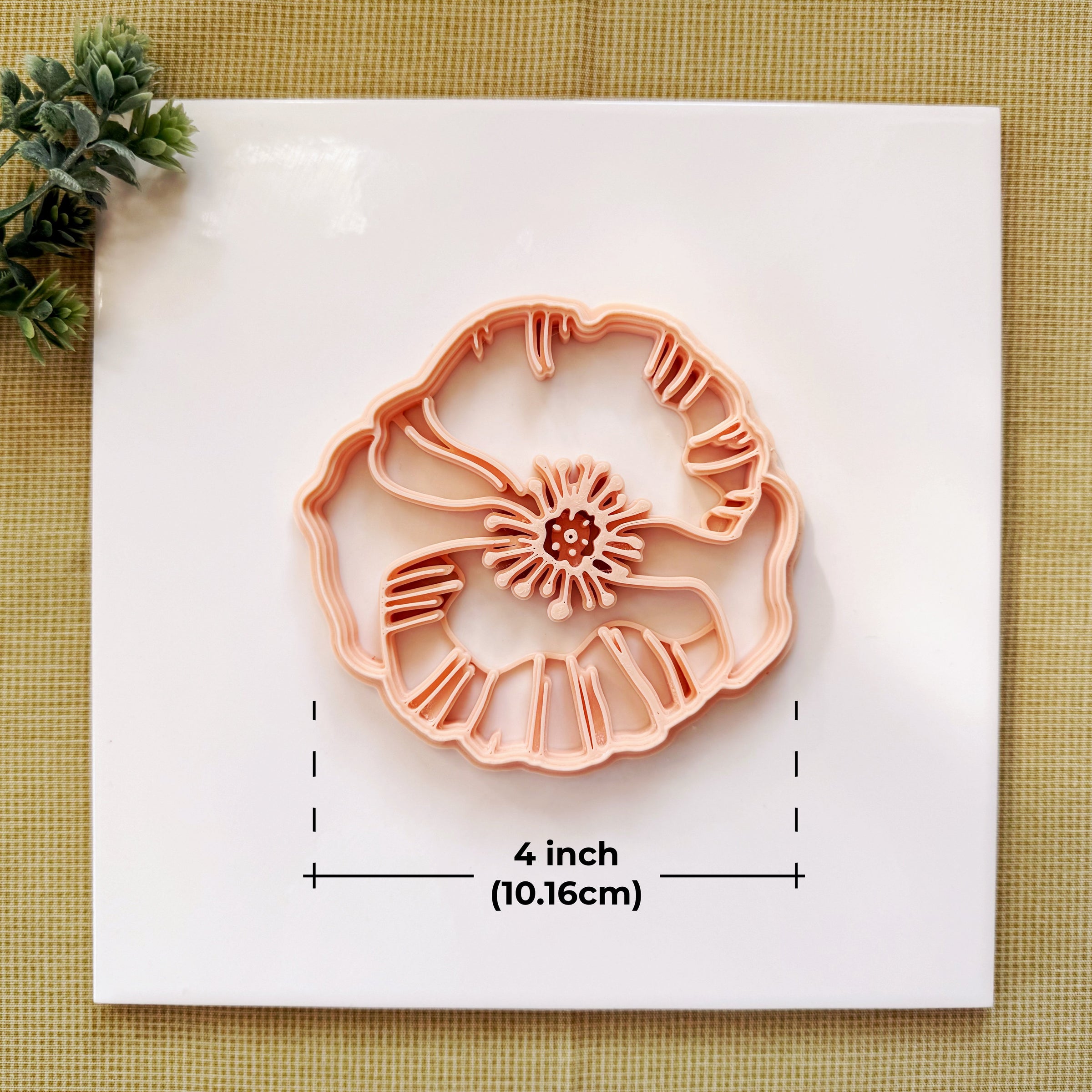 Poppy Flower Trinket Dish Cutter for Polymer Clay - 4 inch (10 cm)