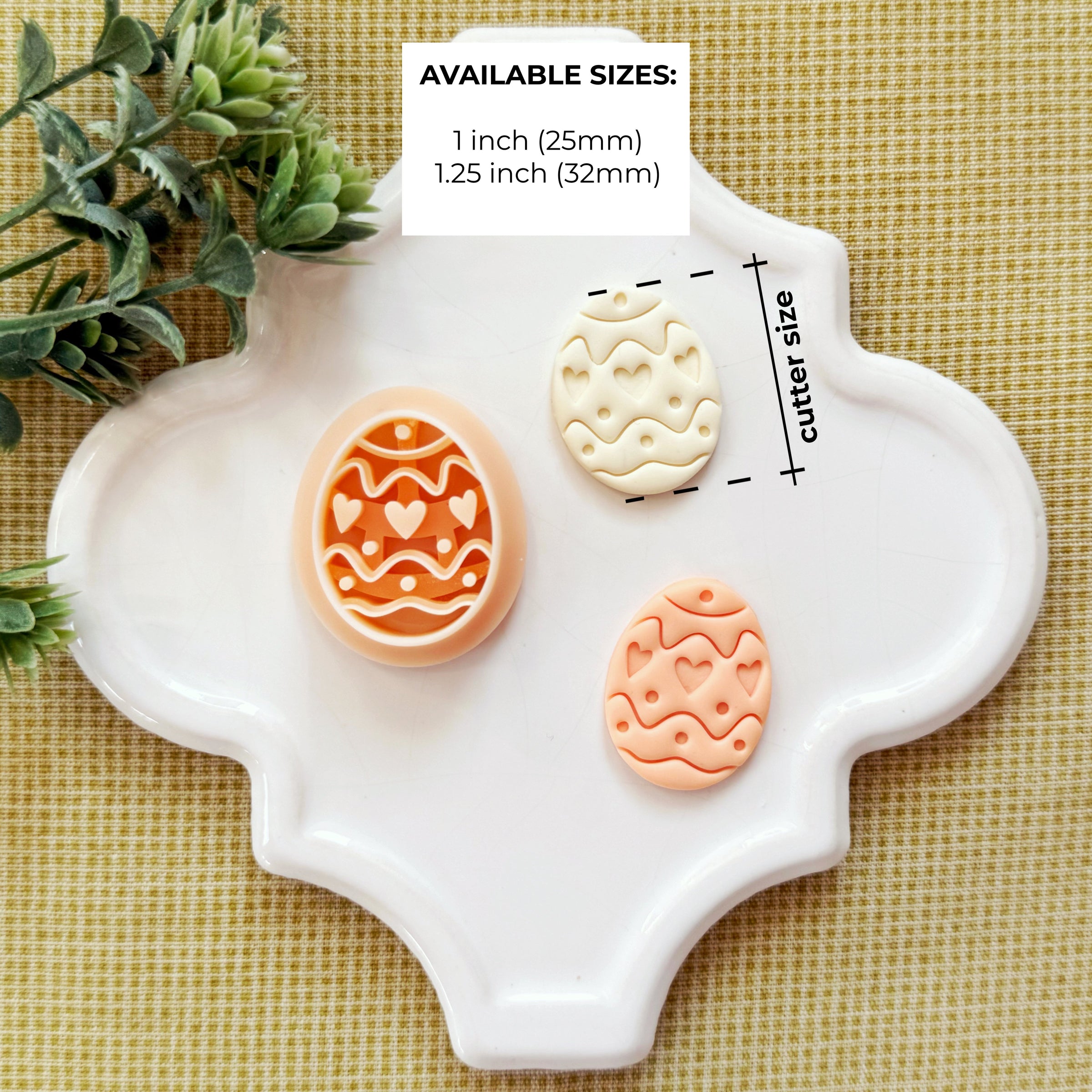 Heart Easter Egg Polymer Clay Cutter