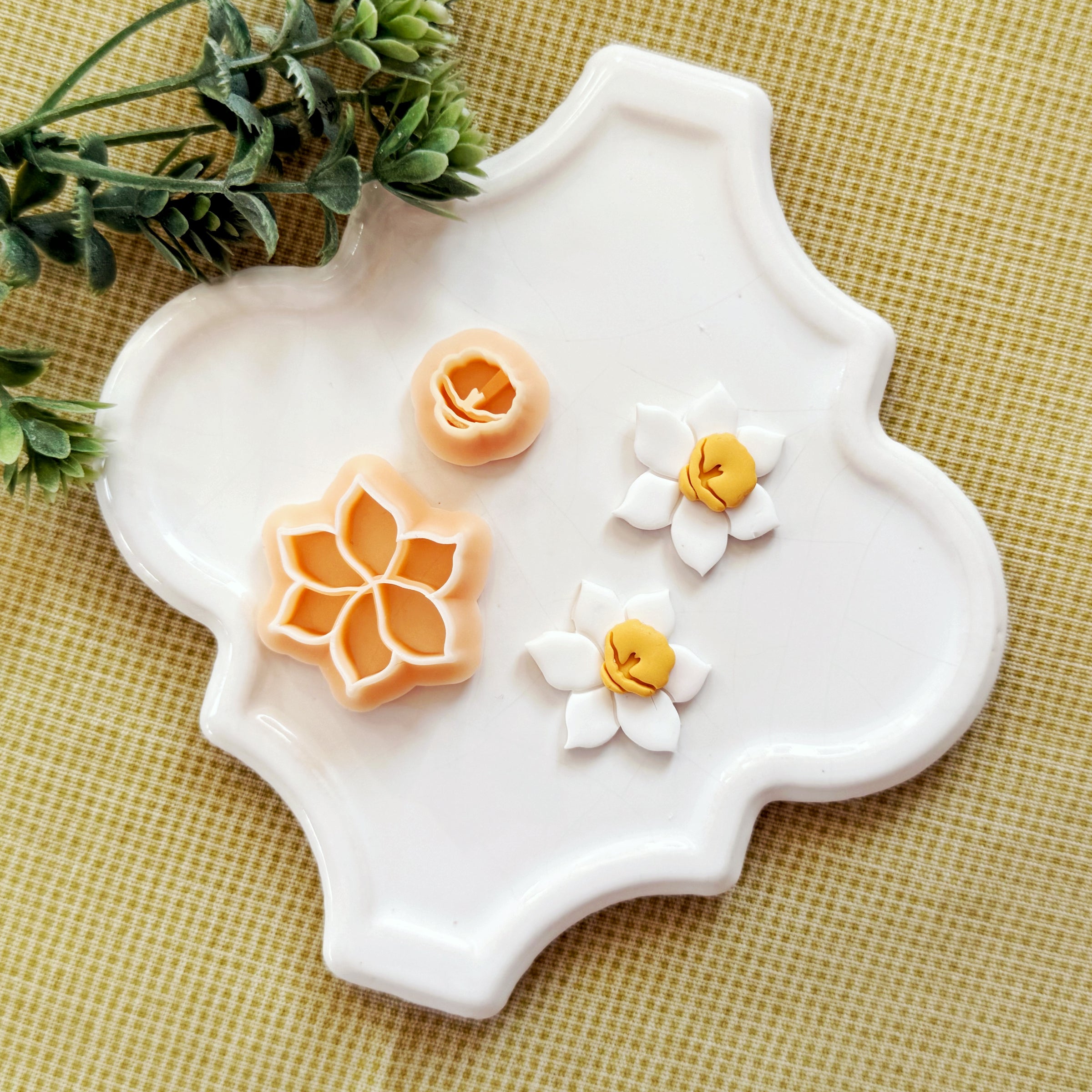 Daffodil Polymer Clay Cutter Set - 2-Piece Narcissus Flower