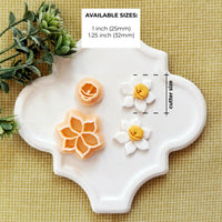 Daffodil Polymer Clay Cutter Set - 2-Piece Narcissus Flower