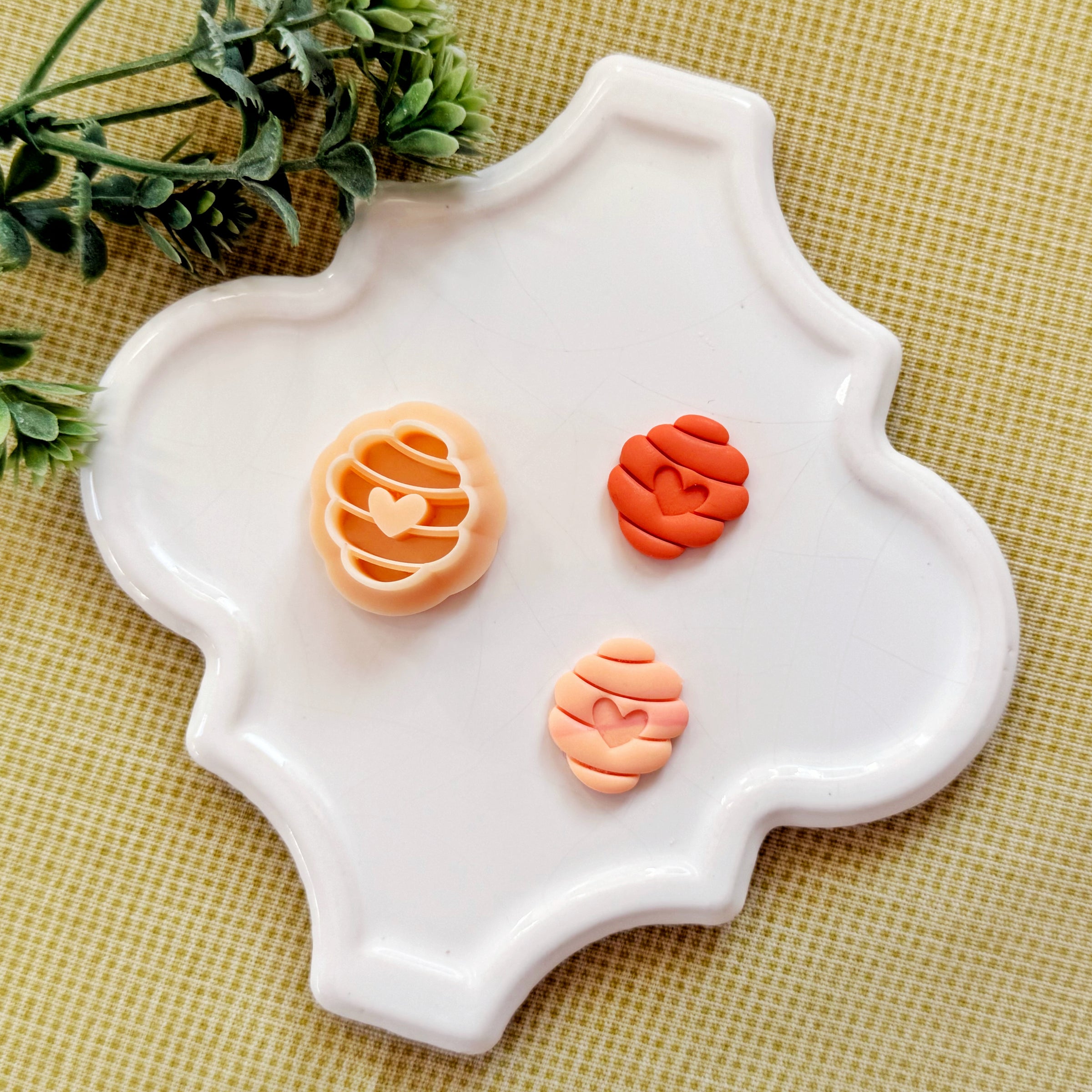 Beehive with Heart Polymer Clay Cutter