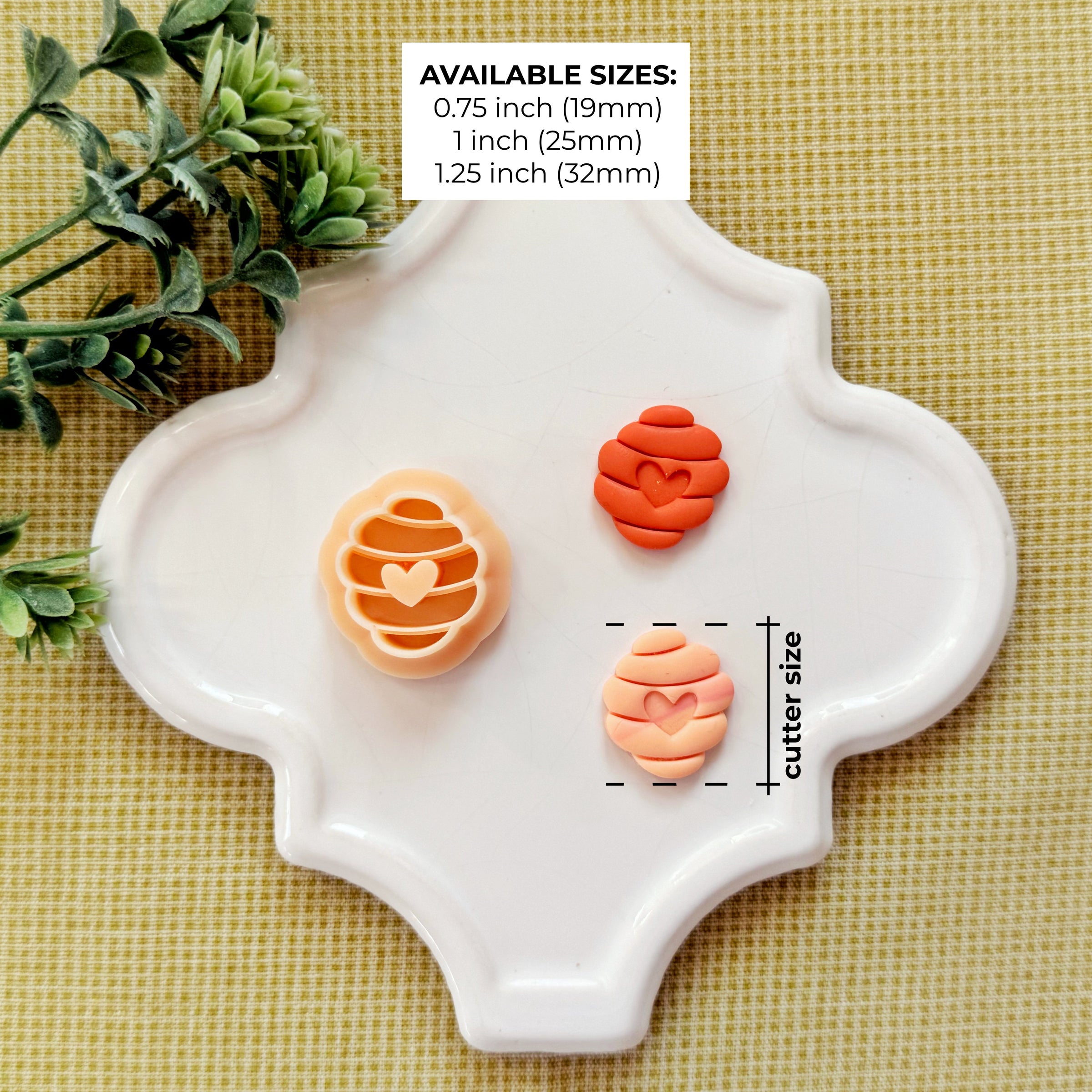 Beehive with Heart Polymer Clay Cutter