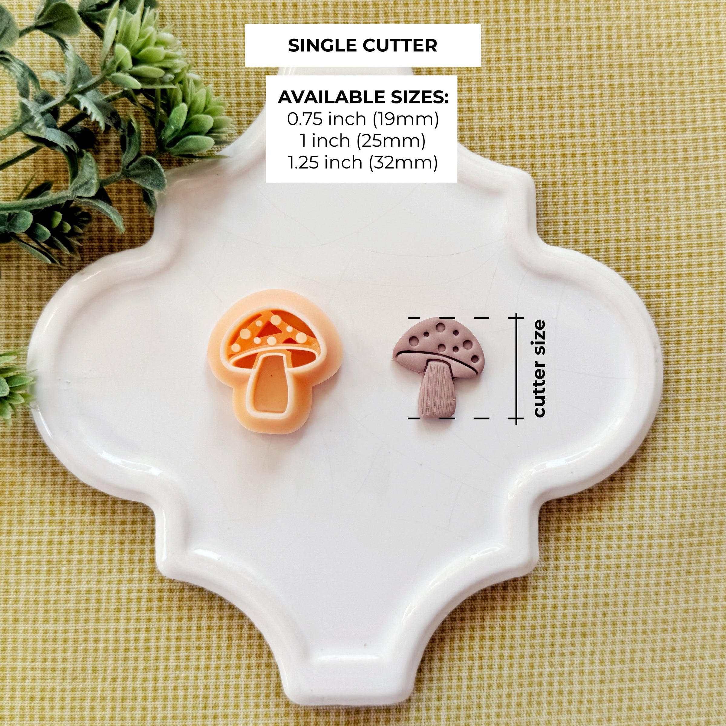 Whimsical Mushroom Polymer Clay Cutter