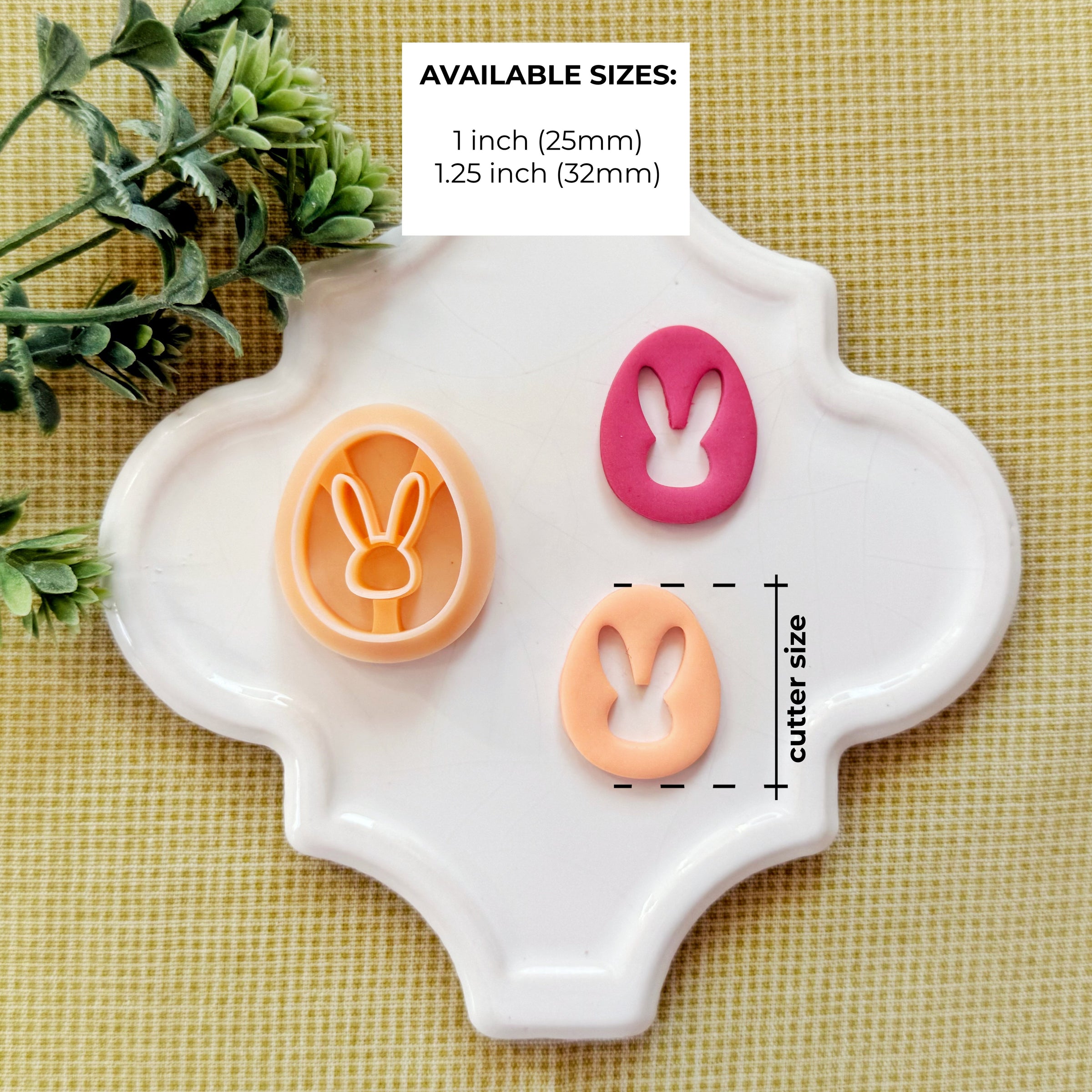 Easter Egg Bunny Cutout Polymer Clay Cutter