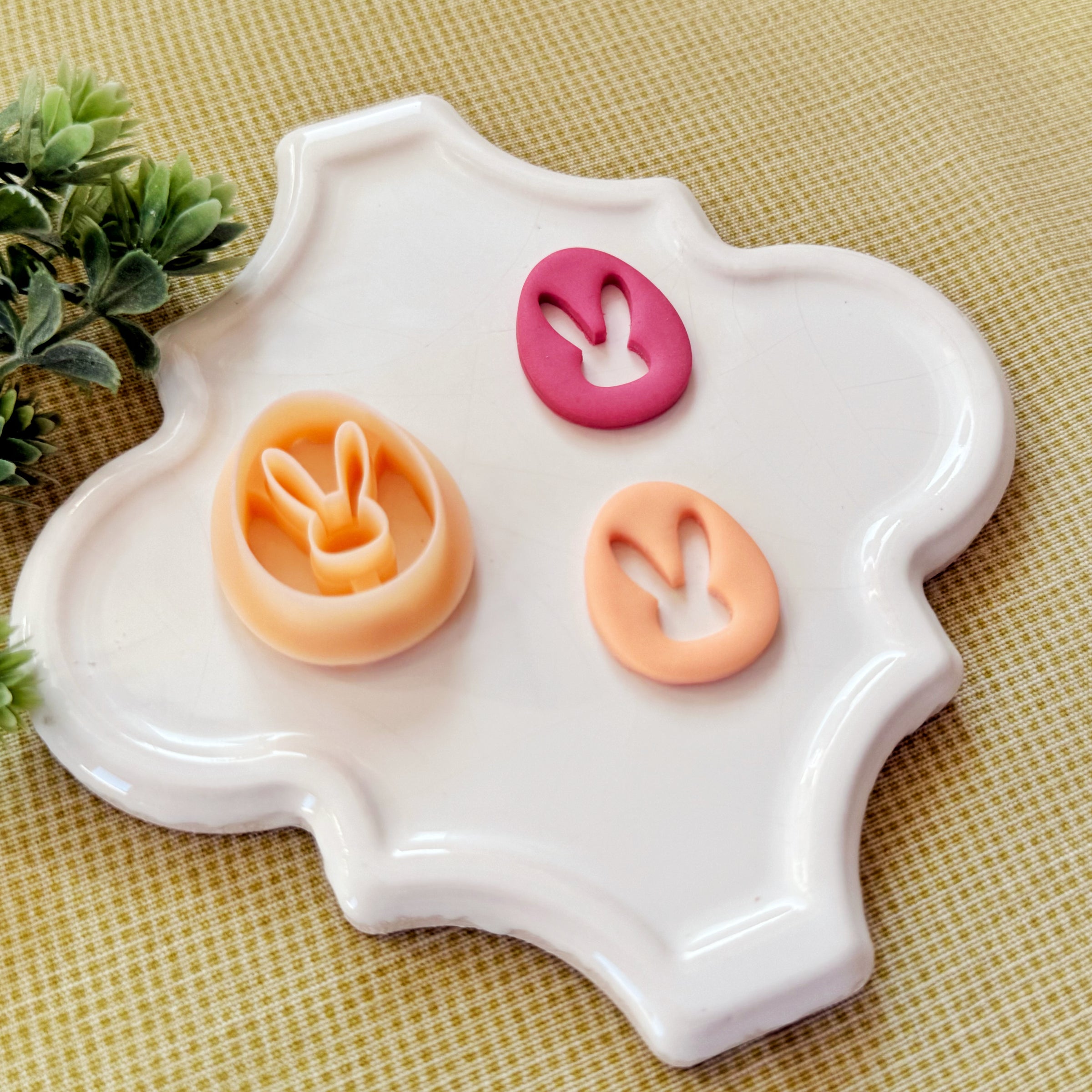 Easter Egg Bunny Cutout Polymer Clay Cutter