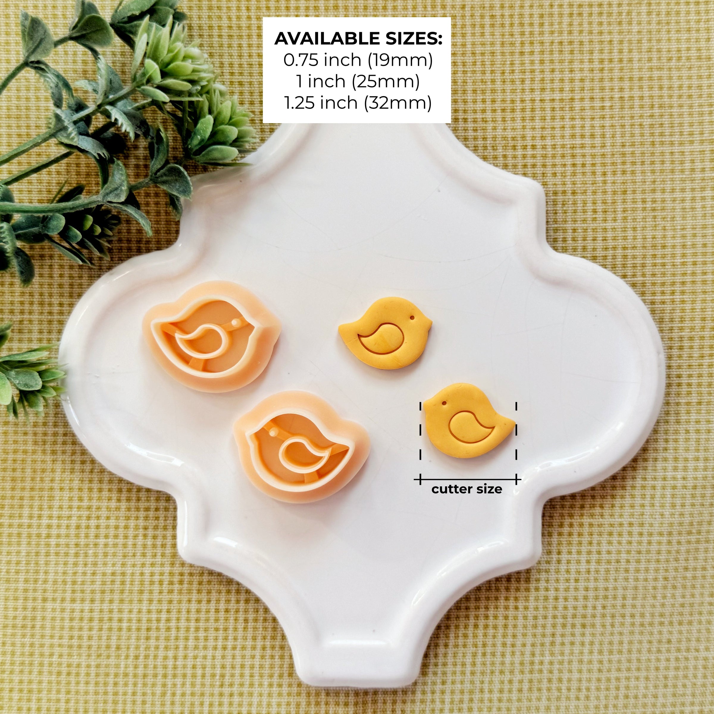 Cute Bird Mirror Set Polymer Clay Cutter