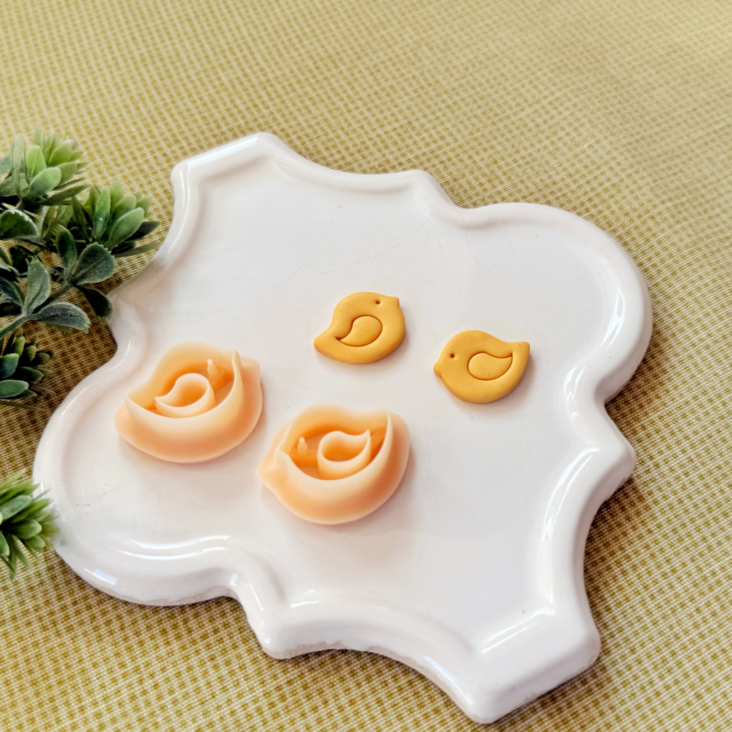 Cute Bird Mirror Set Polymer Clay Cutter