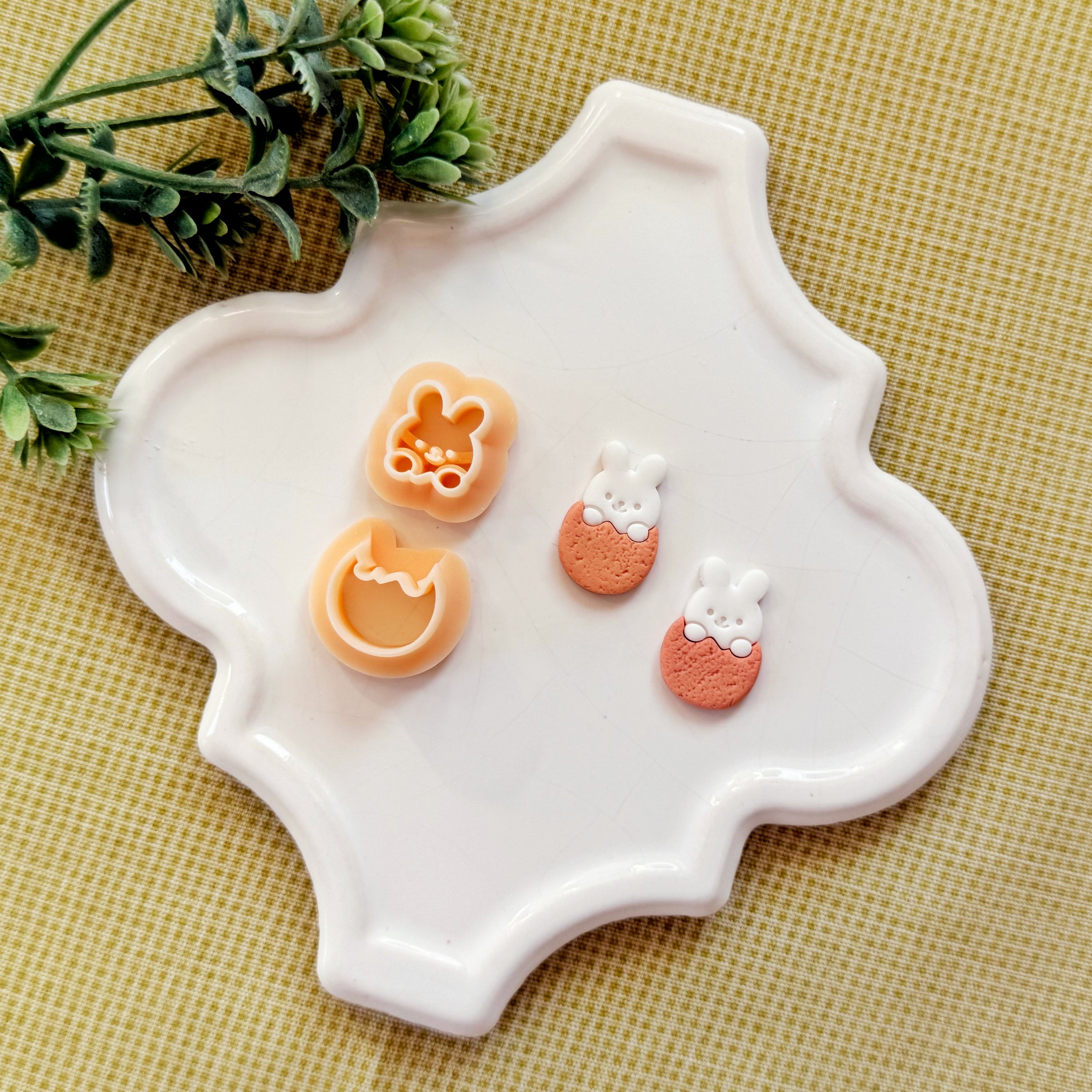 Bunny in Egg Polymer Clay Cutter