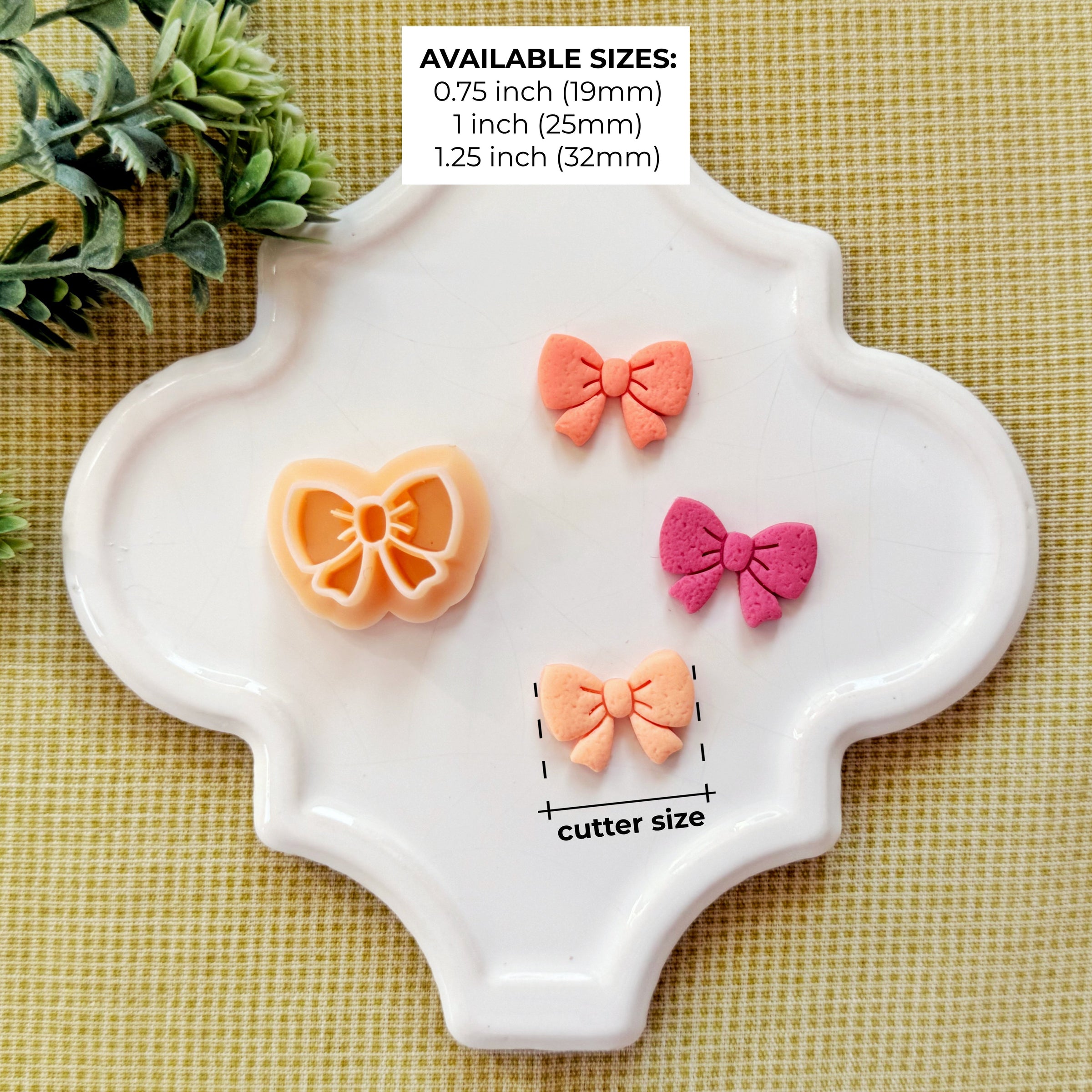 Dainty Bow & Ribbon Polymer Clay Cutter