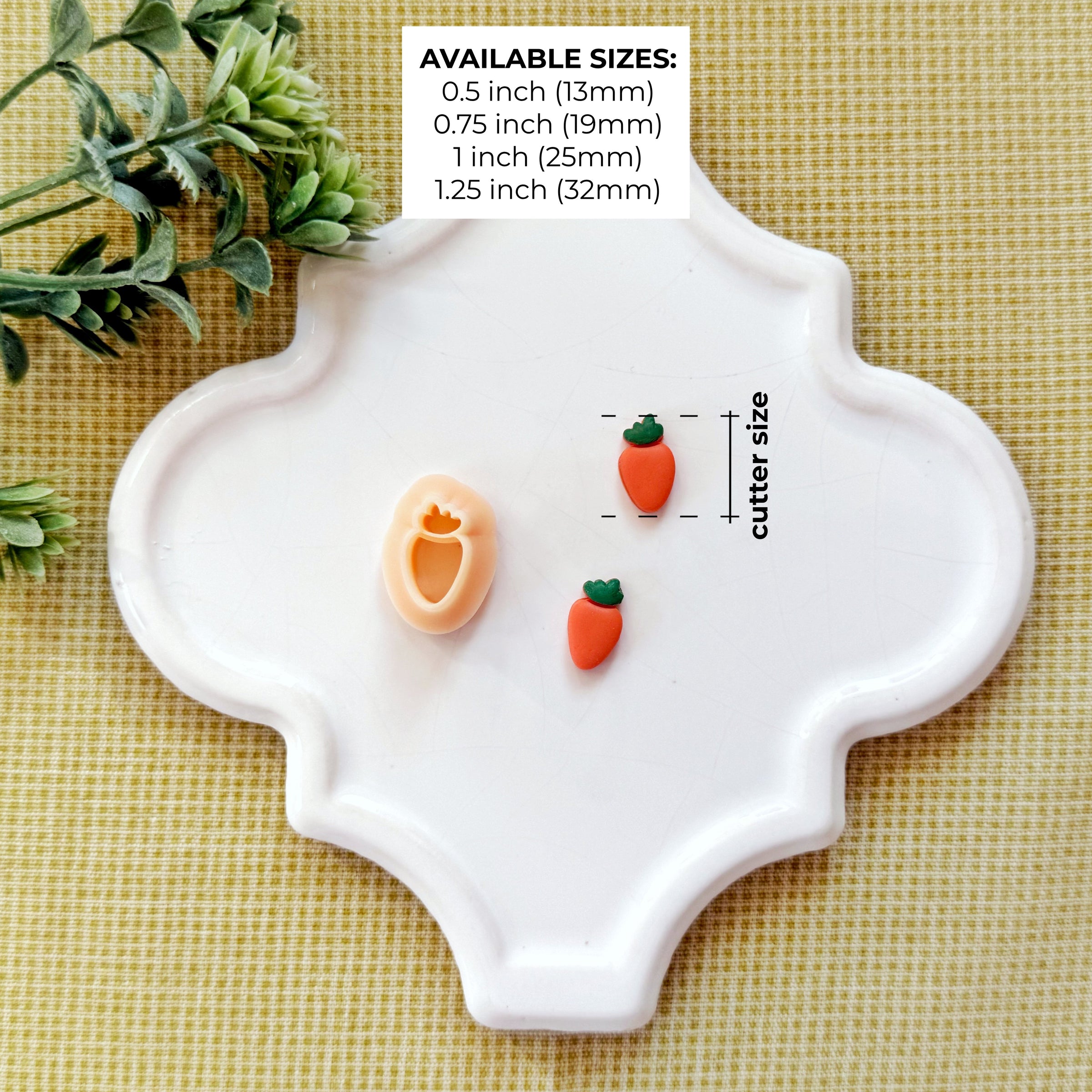 Tiny Carrot Polymer Clay Cutter