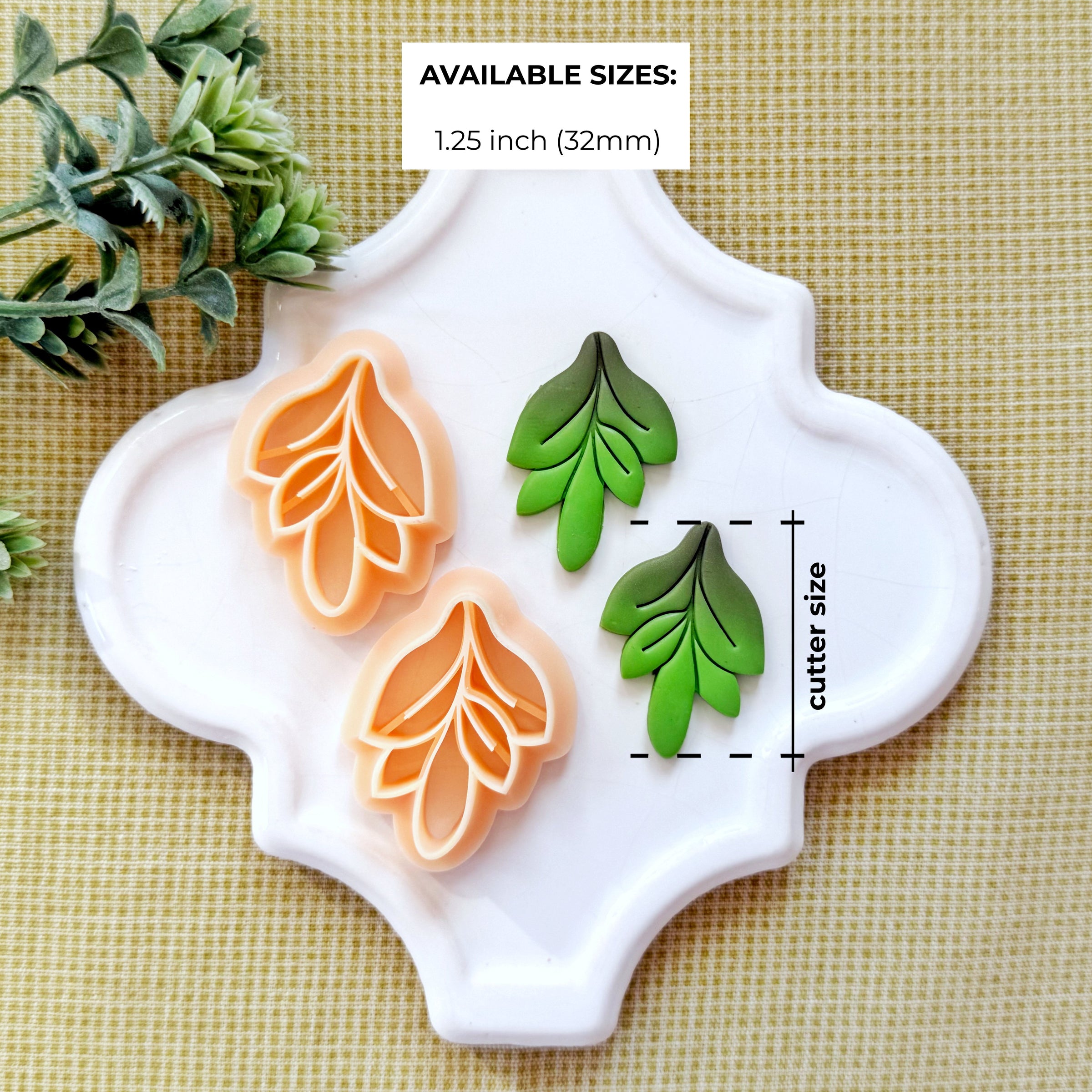 Drop Leaf Mirror Set Polymer Clay Cutter