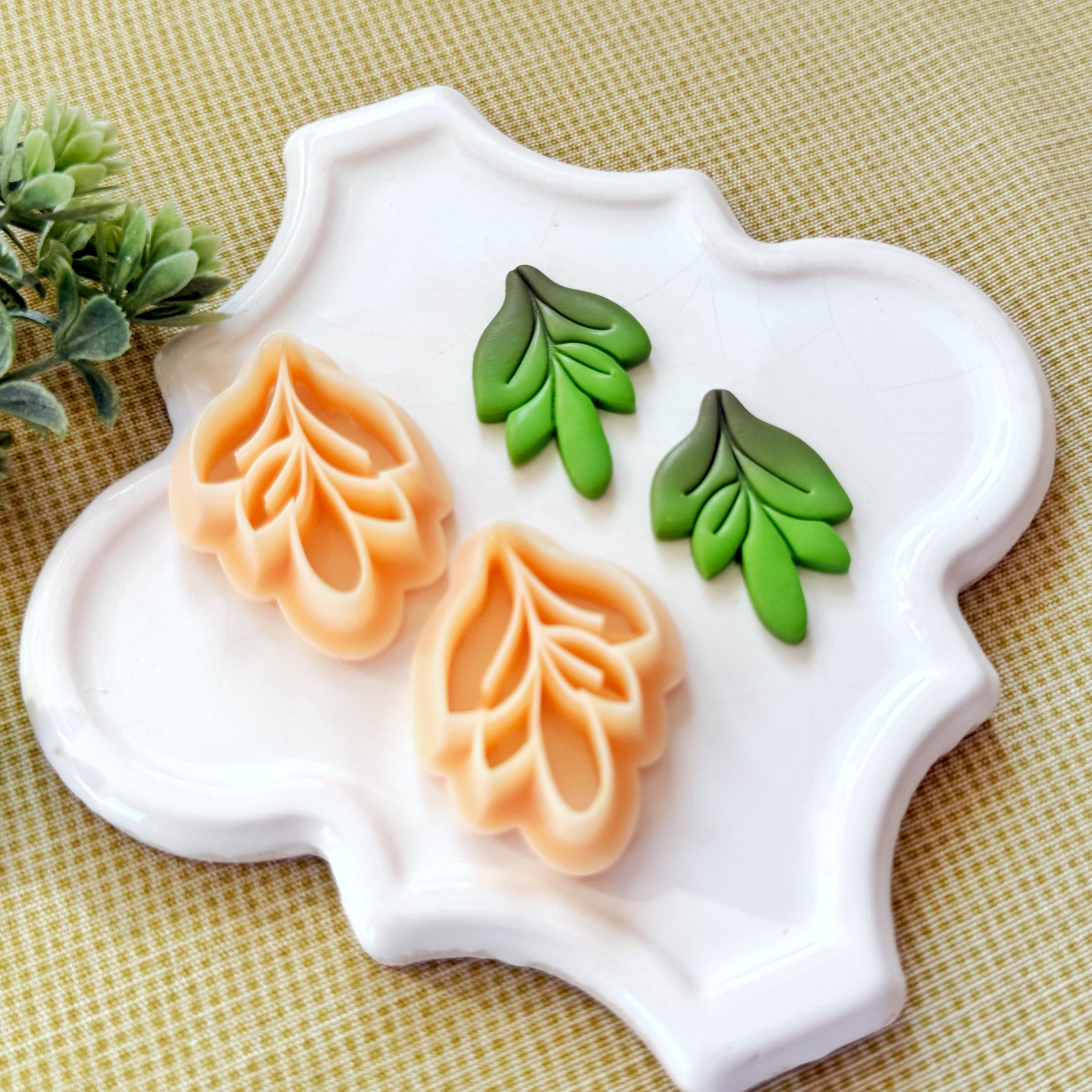 Drop Leaf Mirror Set Polymer Clay Cutter