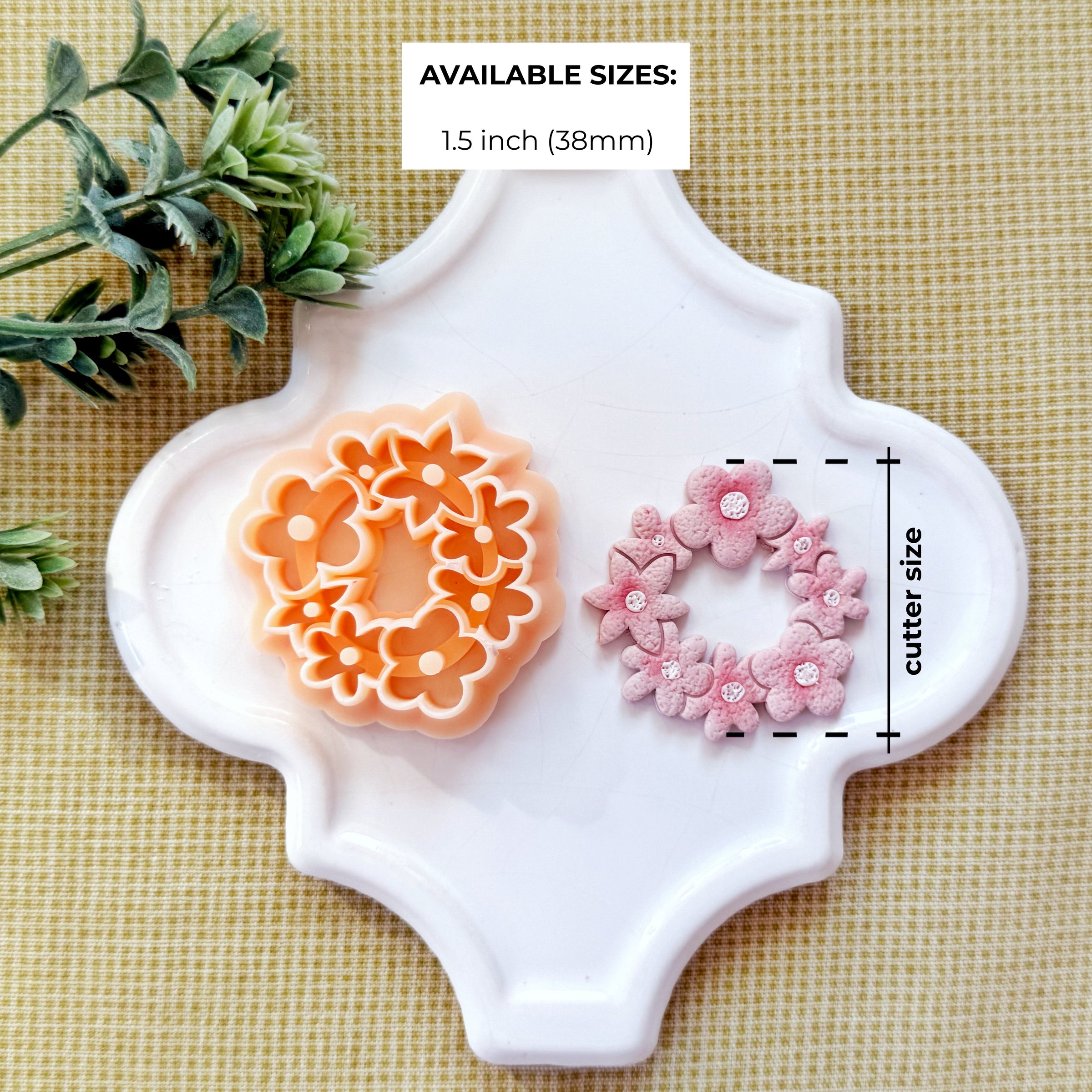 Floral Wreath Polymer Clay Cutter
