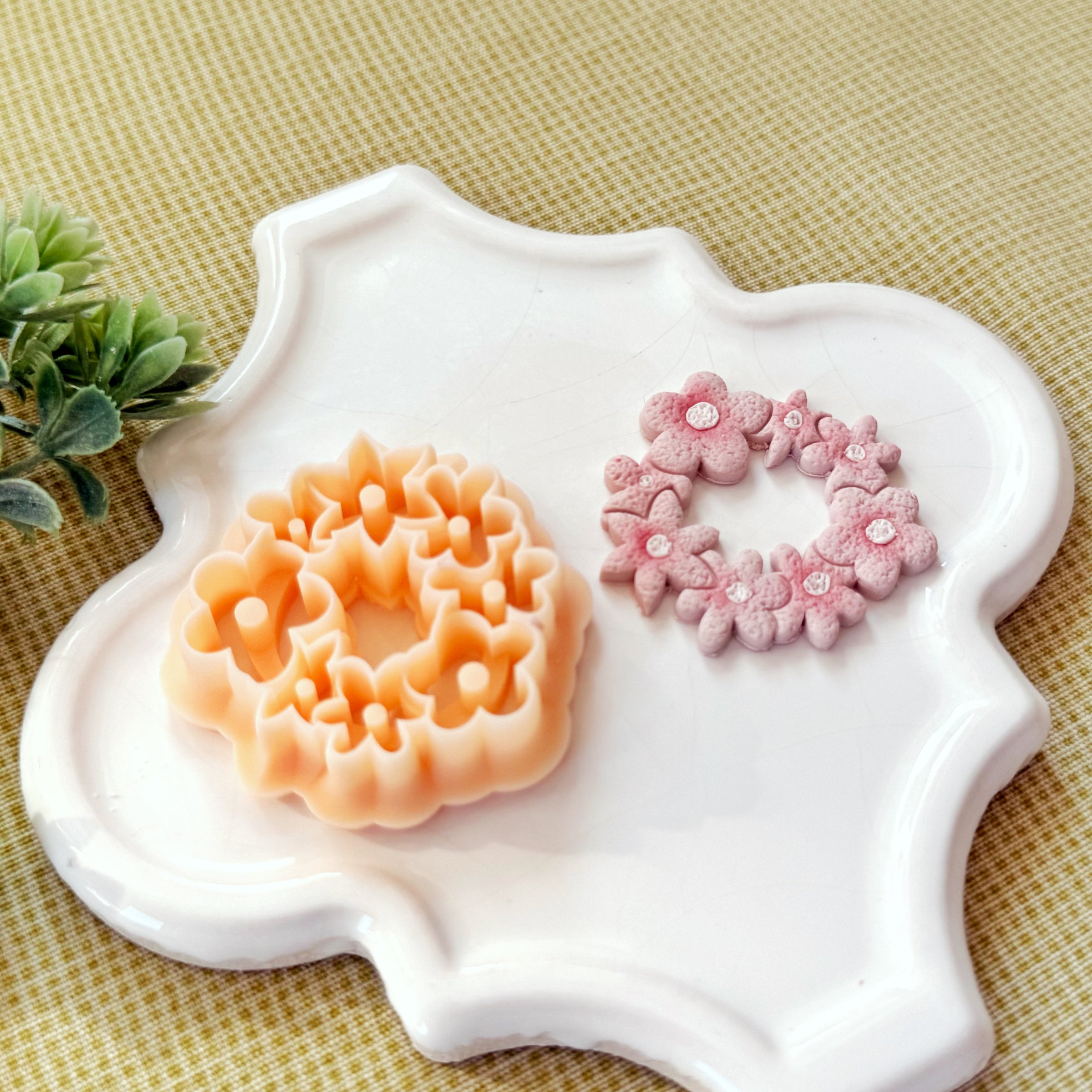 Floral Wreath Polymer Clay Cutter