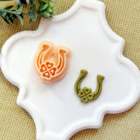 Clover Horseshoe Polymer Clay Cutter - Lucky Four Leaf Clover