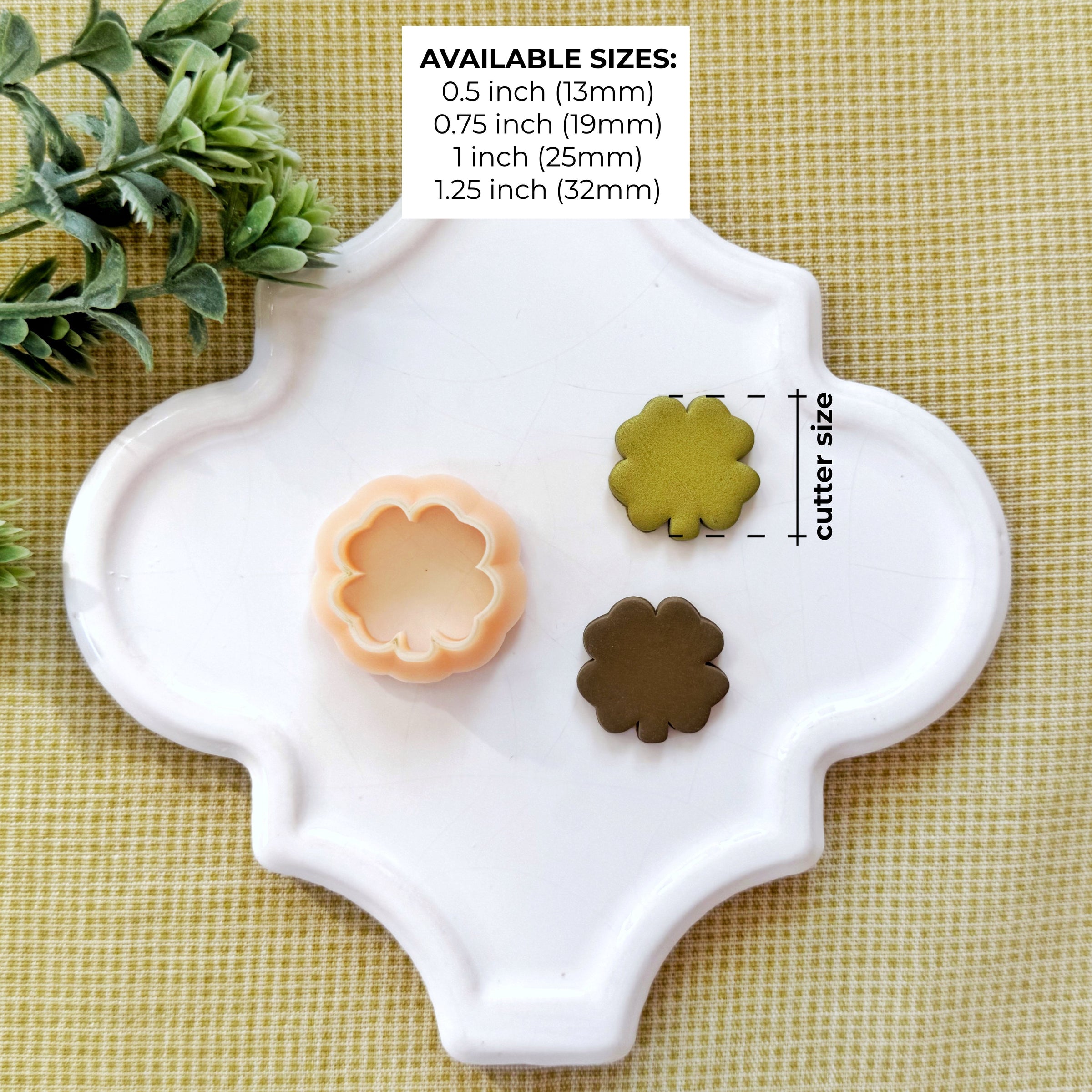 Chubby Four Leaf Clover Polymer Clay Cutter