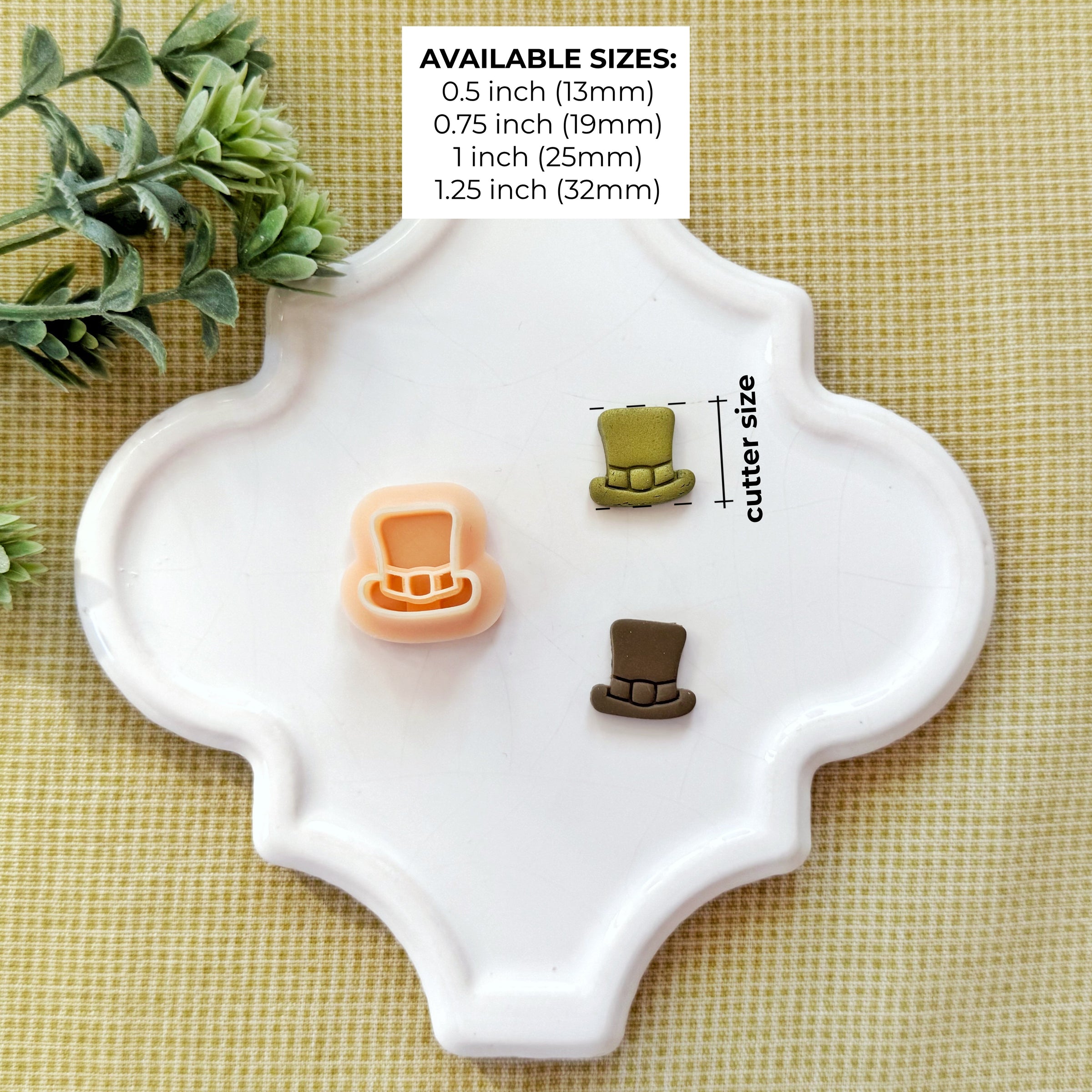 Lucky Top Hat Polymer Clay Cutter - Leprechaun Hat