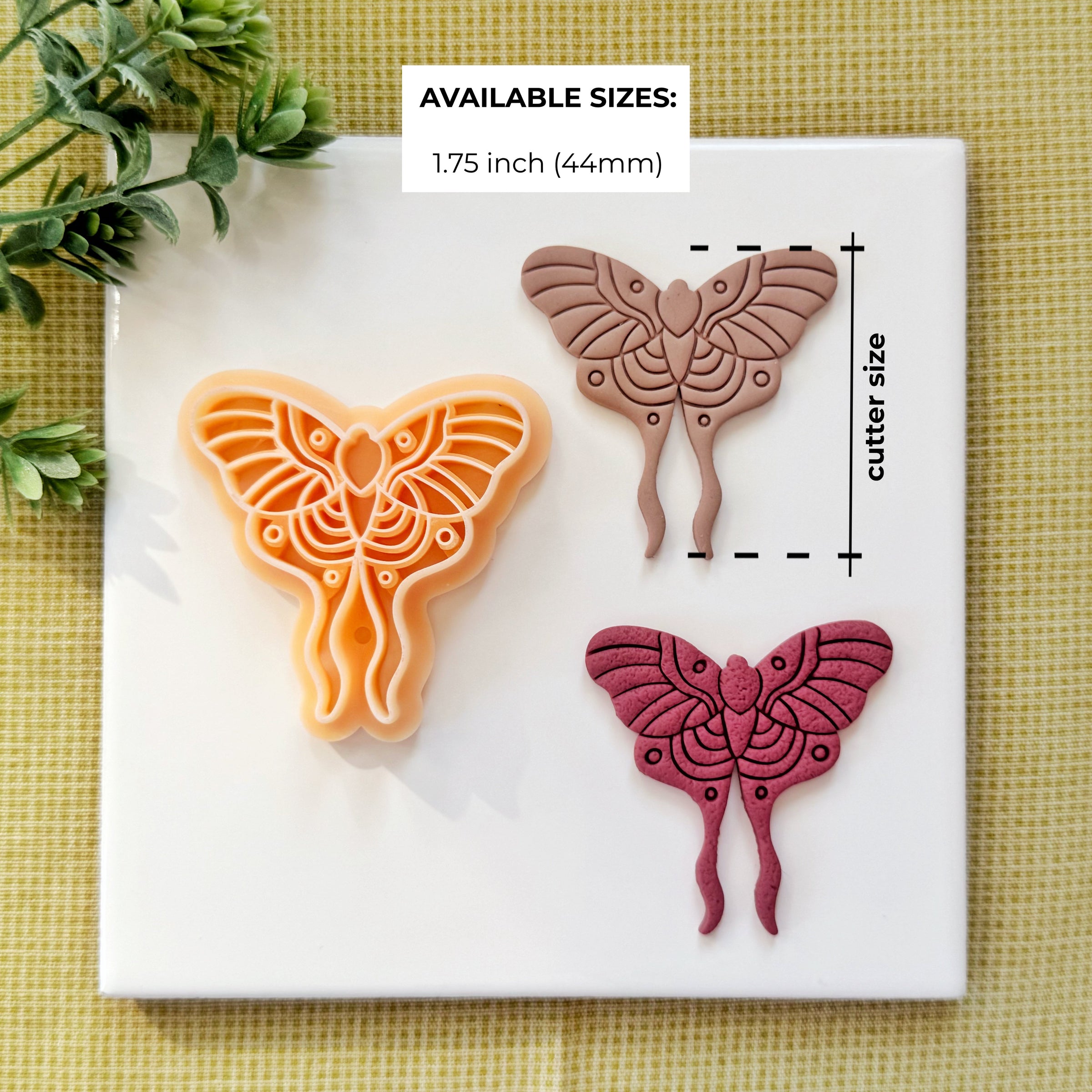 Luna Moth Detailed Embossing Polymer Clay Cutter