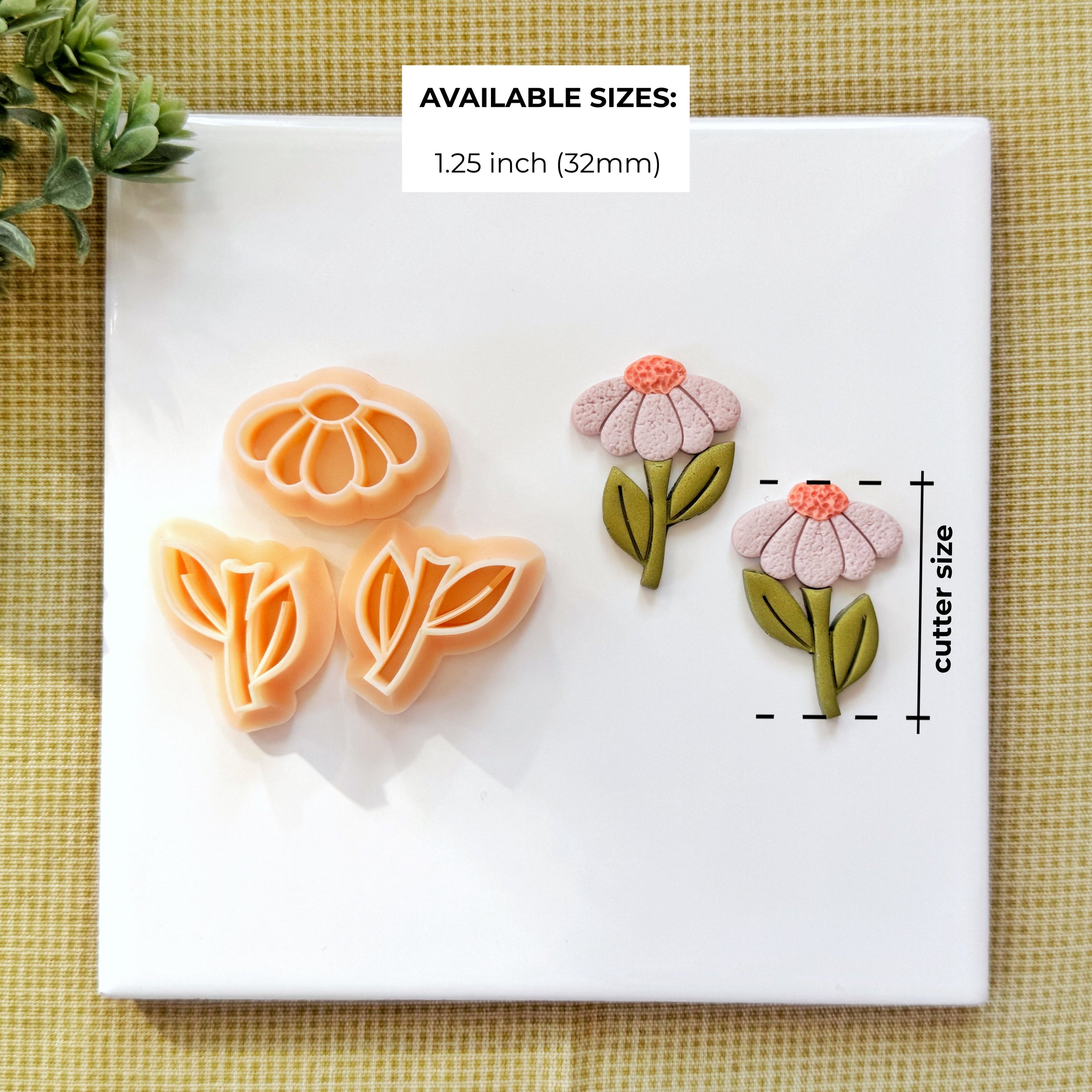 Daisy Stem Polymer Clay Cutter Set - 3-Piece Wildflower