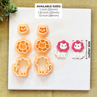 Floral Cat Polymer Clay Cutter Mirror Set