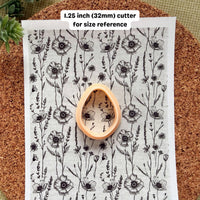 Vintage Sketch Floral Water Soluble Transfer Paper for Polymer Clay (3.9x5 in)