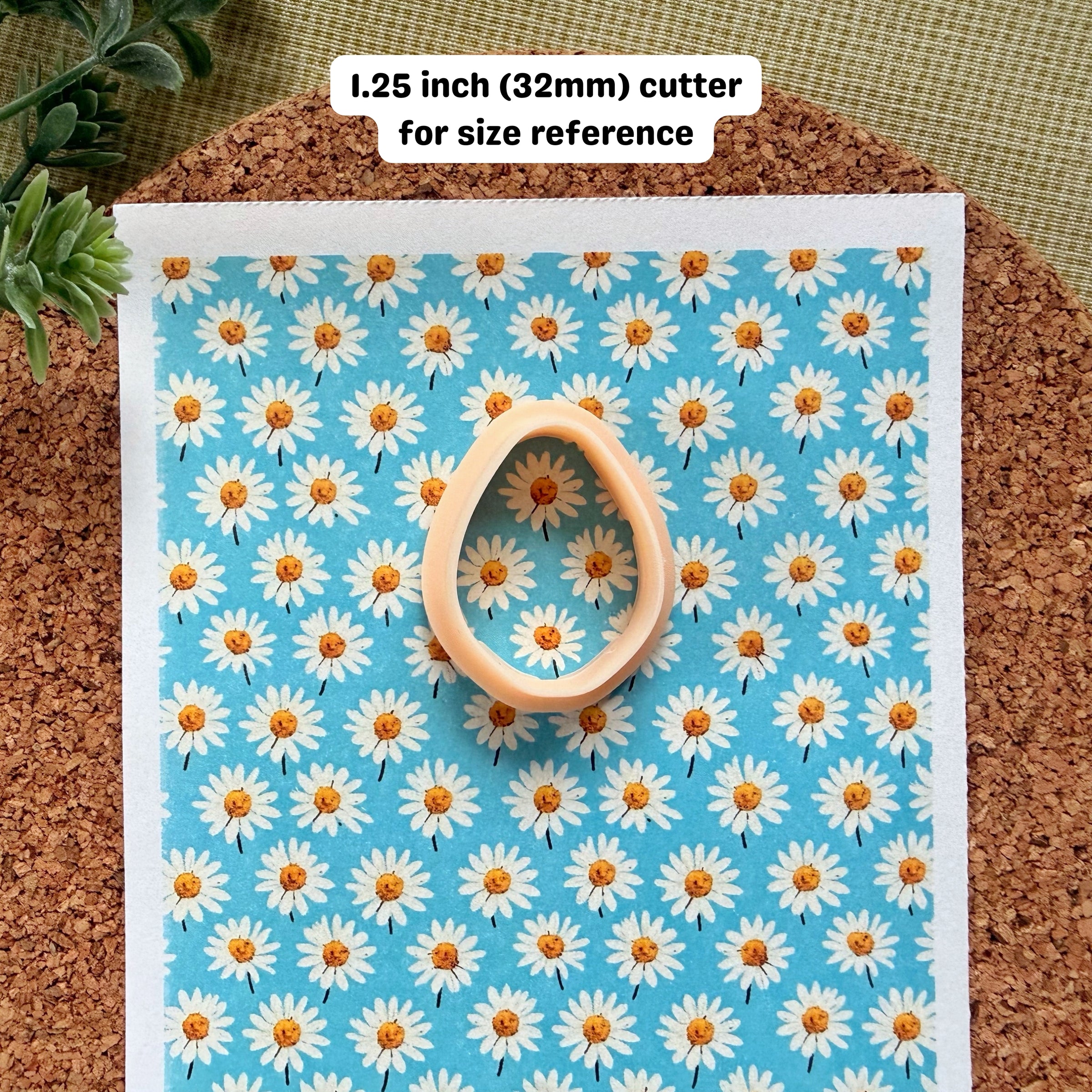 Blue Daisy Water Soluble Transfer Paper for Polymer Clay (3.9x5 in)