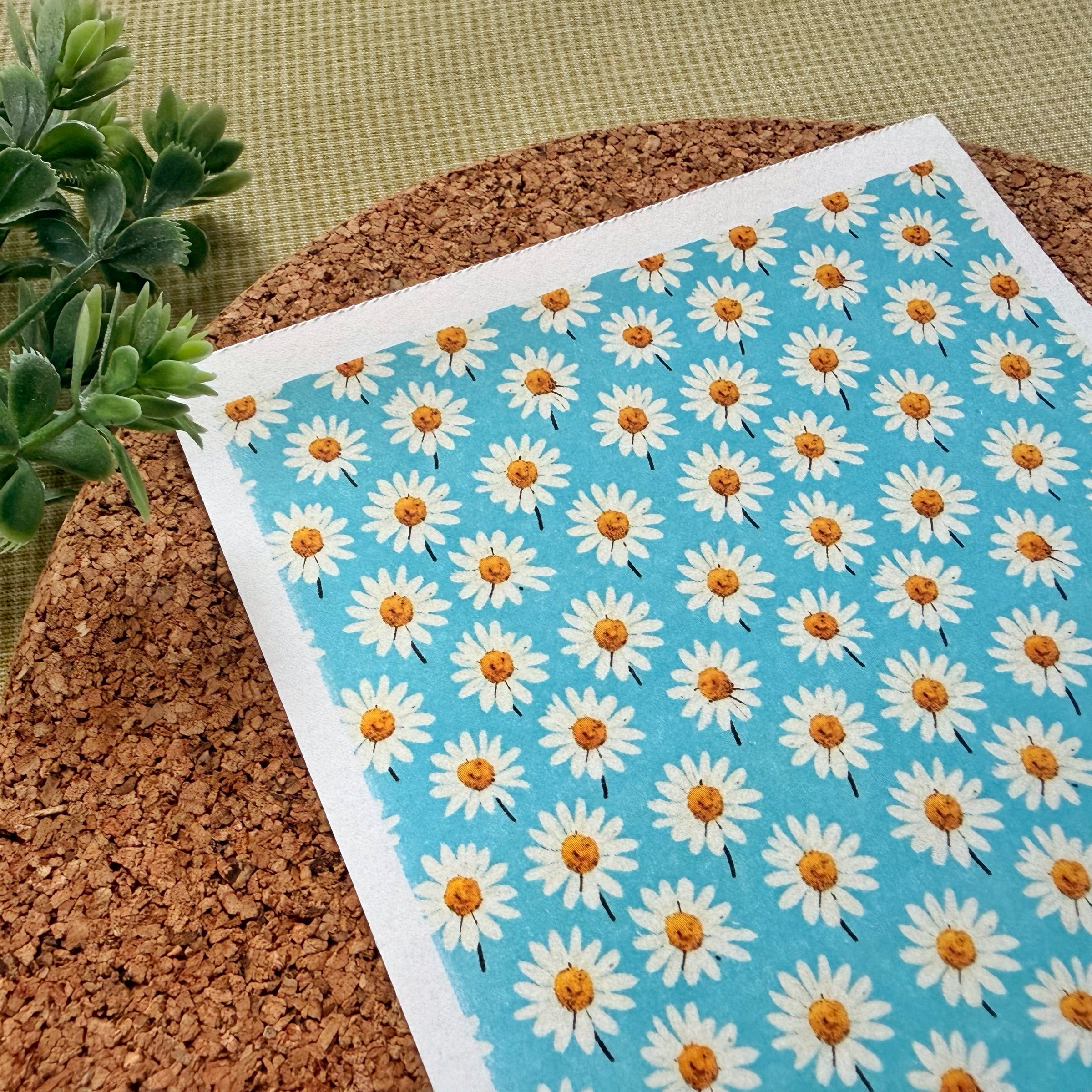 Blue Daisy Water Soluble Transfer Paper for Polymer Clay (3.9x5 in)