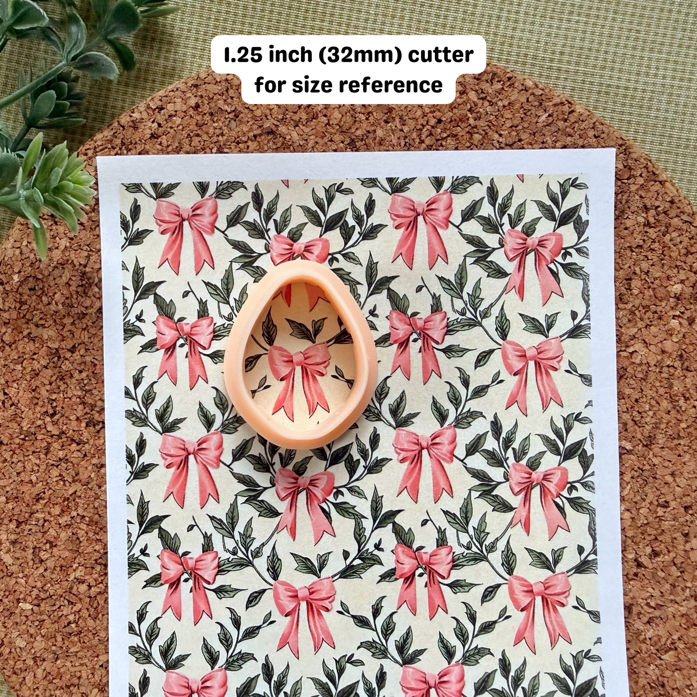 Pink Coquette Bow Water Soluble Transfer Paper for Polymer Clay (3.9x5 in)