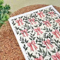 Pink Coquette Bow Water Soluble Transfer Paper for Polymer Clay (3.9x5 in)